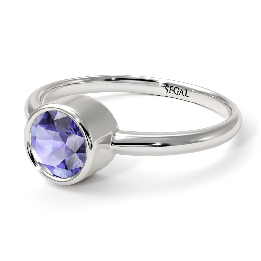 Solitaire Bezel Tanzanite Ring - Emerson No. 203
